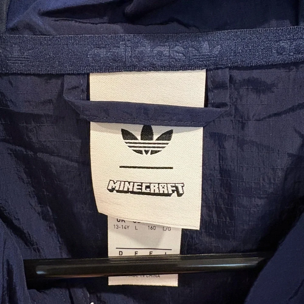 Adidas Originals X Minecraft Windbreaker Kids Size Large 13-14 Years